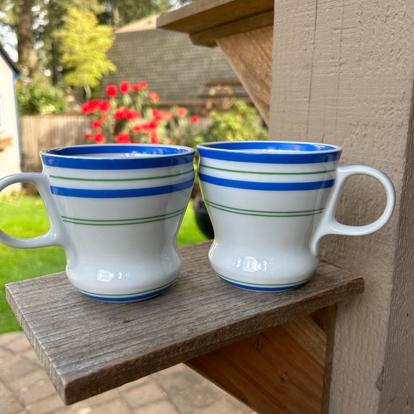 Starbucks mugs set of 2 blue stripe 12oz - Picture 4 of 4
